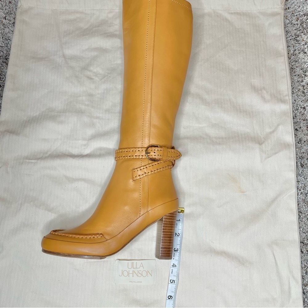 Ulla Johnson Adler Leather Knee High Buckle Boot 5.5 35 Caramel Brown Dust Bag - Picture 11 of 13